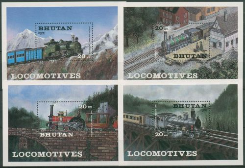 Bhutan 1984 Eisenbahn Dampflokomotiven Block 106/09 postfrisch (C65030)