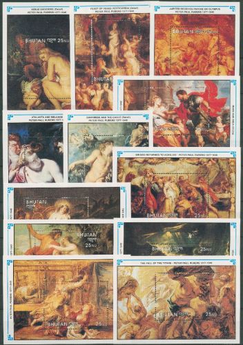 Bhutan 1991 Gemälde Peter Paul Rubens Block 312/23 postfrisch (C65037)