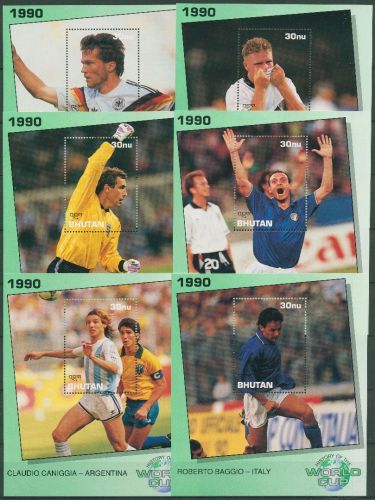 Bhutan 1991 Geschichte der Fußball-WM Block 336/41 postfrisch (C65039)