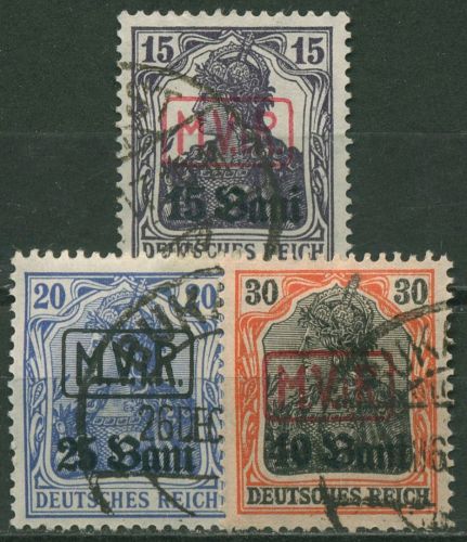 Militärverwaltung in Rumänien 1917 Germania mit Aufdruck 1/3 gestempelt