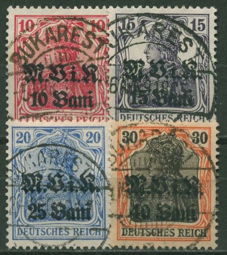 Militärverwaltung in Rumänien 1917 Germania mit Aufdruck 4/7 TOP-Stempel