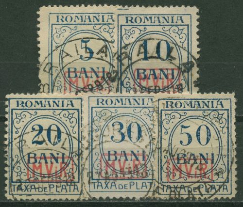 Militärverwaltung in Rumänien 1918 Portomarken P 1/5 gestempelt