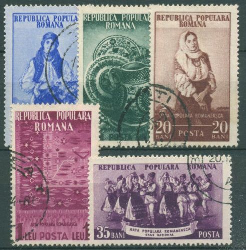 Rumänien 1953 Volkskunst Trachten Keramik 1430/34 gestempelt