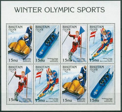 Bhutan 1997 Goldmedaillengewinner der Winterspiele 1637/40 K postfrisch (C30105)
