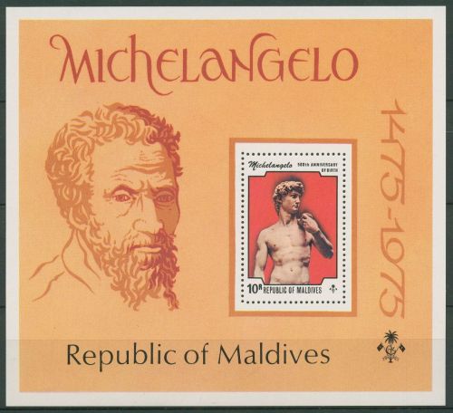 Malediven 1975 Michelangelo Skulptur Block 35 postfrisch (C65086)