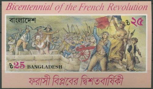 Bangladesch 1989 200 Jahre Französische Revolution Block 16 postfrisch (C11629)