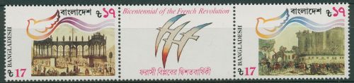 Bangladesch 1989 Französische Revolution 305/06 Zf ZD postfrisch (C65105)