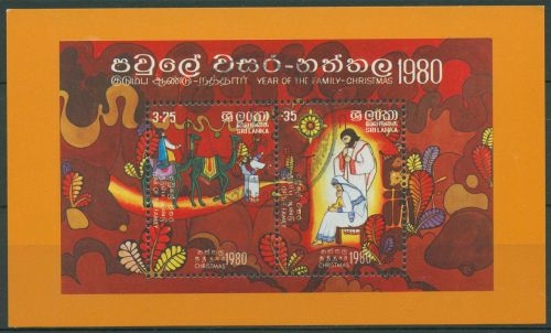 Sri Lanka 1980 Weihnachten Hl. Drei Könige Betlehem Block 12 gestempelt (C65112)