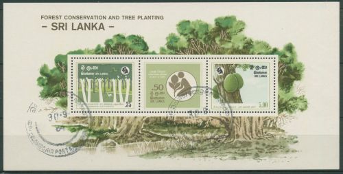 Sri Lanka 1981 Erhaltung der Wälder Brotfruchtbaum Block 17 gestempelt (C65114)