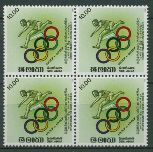 Sri Lanka 1987 Olympia Olympisches Komitee Hürdenläufer 803 4er-Block postfrisch