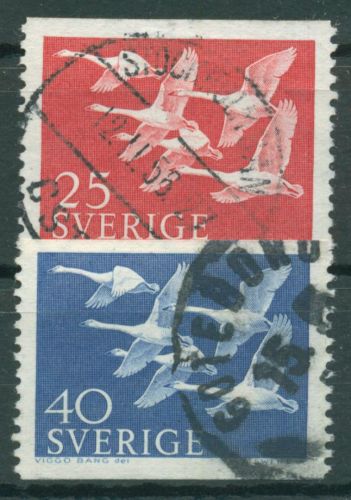 Schweden 1956 NORDEN Schwäne 416/17 gestempelt
