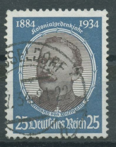 Deutsches Reich 1934 Kolonialforscher 543 gestempelt, Zahnfehler (R80651)