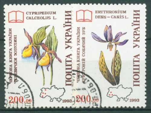 Ukraine 1994 Gefährdete Pflanzen Lilie Frauenschuh 113/14 gestempelt