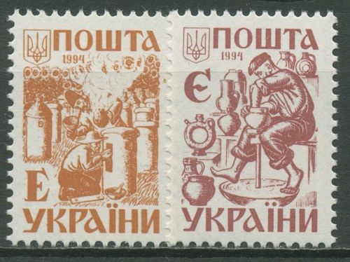 Ukraine 1994 Ethnografische Darstellung Imker Töpfer 127/28 postfrisch