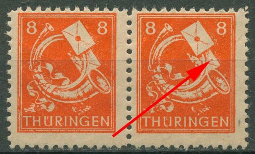 SBZ Thüringen Freimarke mit Plattenfehler 96 AY y VII postfrisch
