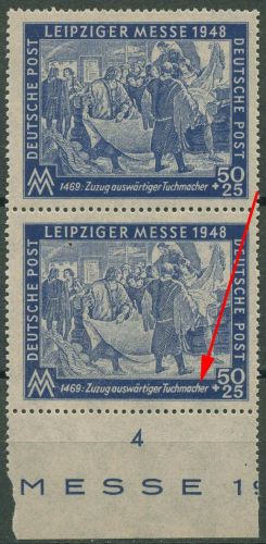 SBZ Allgemeine Ausgabe 1948 Leipziger Messe mit Plattenfehler 199 I postfrisch