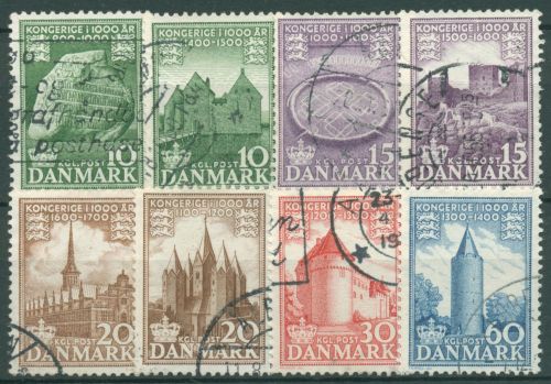 Dänemark 1953 1000 Jahre Königreich Bauwerke 341/48 gestempelt