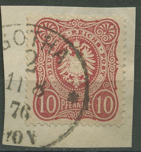 Deutsches Reich 1875 PFENNIGE 33 a Stempel K1 GOTHA geprüft, Briefstück