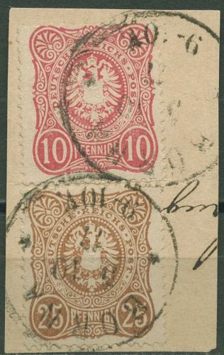 Deutsches Reich 1875 PFENNIGE 35 aa gestempelt geprüft, Briefstück