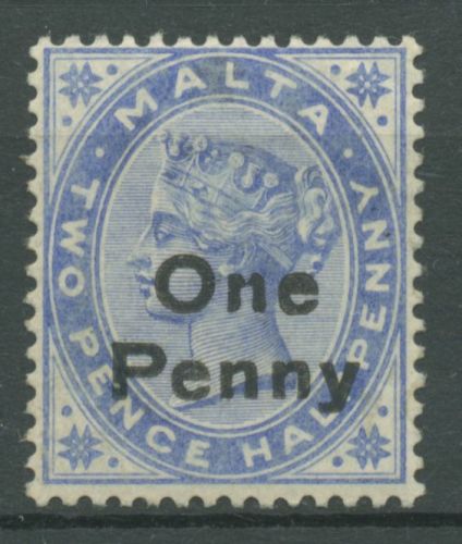 Malta 1902 Königin Viktoria 7 mit Aufdruck 16 mit Falz