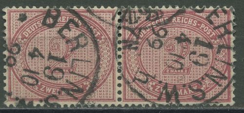 Deutsches Reich 1875 Ziffer im Oval 37 f waag. Paar gestempelt geprüft