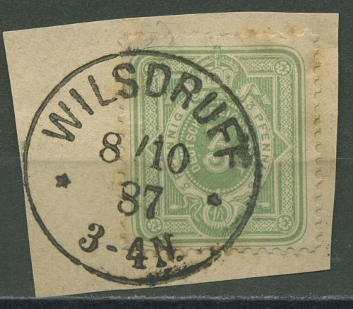 Dt. Reich 1880 PFENNIG 39 II c Stempel K1 WILSDRUFF geprüft, Briefstück, fleckig