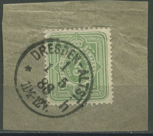 Dt. Reich 1880 PFENNIG 39 II c gestempelt geprüft, Briefstück
