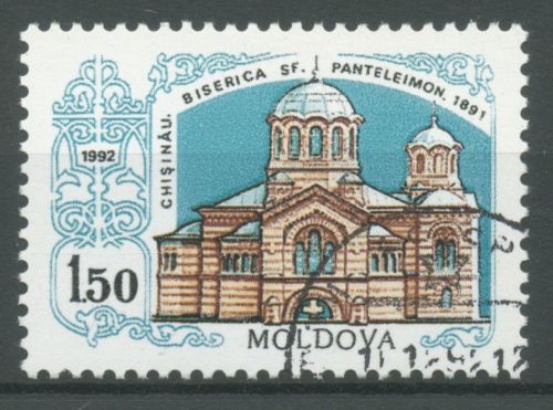 Moldawien 1992 St.-Panteleimon-Kirche Chisinau 20 gestempelt
