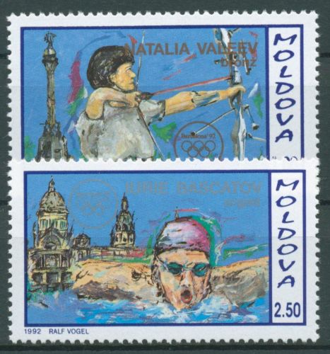 Moldawien 1992 Olympia Sommerspiele Barcelona Medaillengewinner 36/37 postfrisch