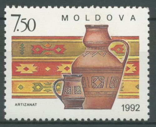 Moldawien 1992 Volkskunst Tonkrug Teppich 43 postfrisch