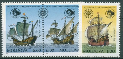 Moldawien 1992 Entdeckung Amerikas Kolumbus Segelschiffe 46/48 postfrisch