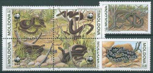Moldawien 1993 Naturschutz Tiere Schlangen 50/55 postfrisch mit ZD