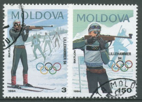 Moldawien 1994 Olympische Winterspiele Lillehammer 96/97 gestempelt