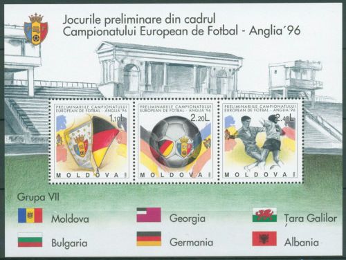 Moldawien 1994 Fußball-EM ´96 England Block 5 postfrisch (C65197)