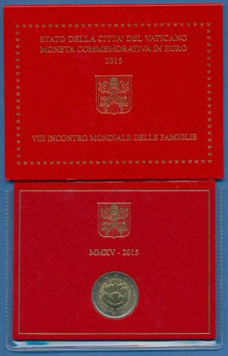 Vatikan 2 Euro 2015 Weltfamilientreffen Philadelphia, original Folder st (m1435)