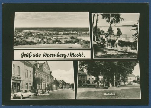 Gruß aus Wesenberg Mittelstraße Marktplatz, gelaufen 1969 (AK5277)