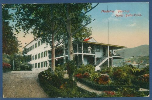 Madeira Funchal Hotel Bella-Vista, gelaufen 1913 (AK5351)