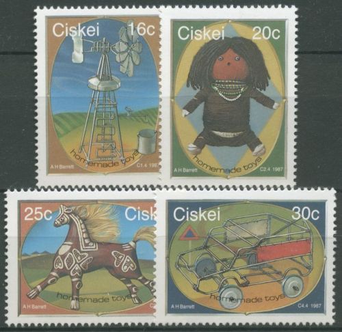 Ciskei 1987 Selbstgefertigtes Spielzeug Puppe Auto 119/22 postfrisch