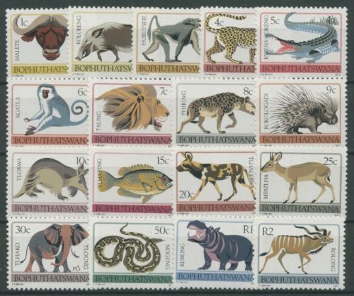 Bophuthatswana 1977 Stammestotemtiere Löwe Elefant Krokodil 1/17 Ax postfrisch
