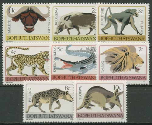 Bophuthatswana 1977 Stammestotemtiere Löwe Leopard 1/10 C (8 Werte) postfrisch
