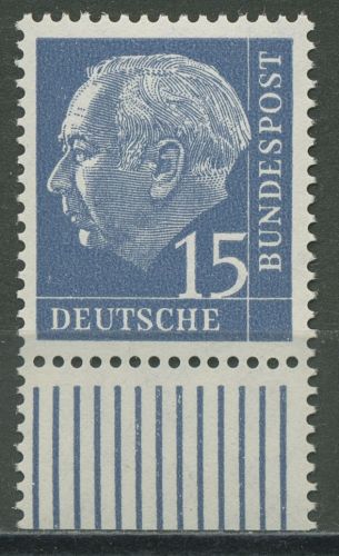 Bund 1954 Th. Heuss I Bogenmarken Walze Unterrand 184 x Ww W UR postfrisch