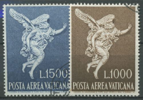 Vatikan 1962 Flugpostmarken Erzengel Gabriel 391/92 gestempelt