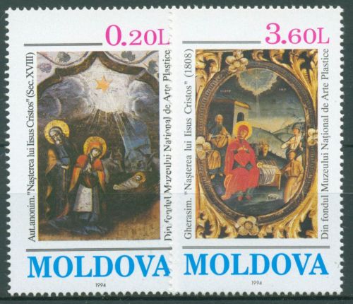 Moldawien 1994 Weihnachten Altarbild 151/52 postfrisch