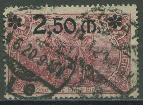 Deutsches Reich 1920 Genius mit Fackel 118 b gestempelt geprüft, Zahnfehler