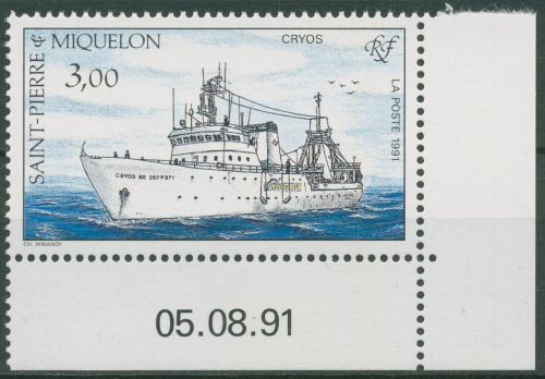 Saint-Pierre et Miquelon 1991 Fischereischiff 625 Ecke Datum postfrisch