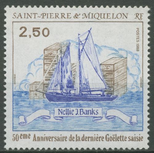 Saint-Pierre et Miquelon 1988 Ende der Prohibition Segelboot 564 postfrisch