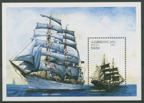 Aserbaidschan 1996 Schiffe Segelschiffe Block 26 postfrisch (C98161)
