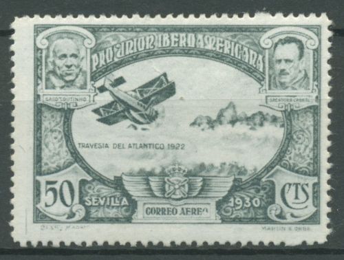 Spanien 1930 Ibero-Amerikanische Ausstellung Flug nach Mexiko 558 mit Falz