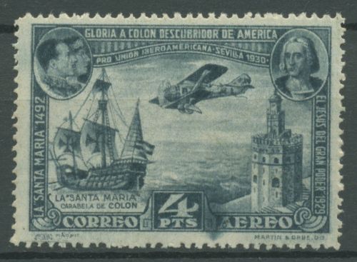 Spanien 1930 Ibero-Amerikanische Ausstellung Flugzeug Schiff 561 mit Falz
