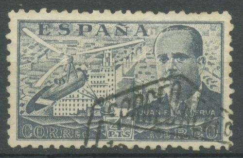Spanien 1939 Luftfahrt Juan de la Cierva Flugzeg 827 gestempelt